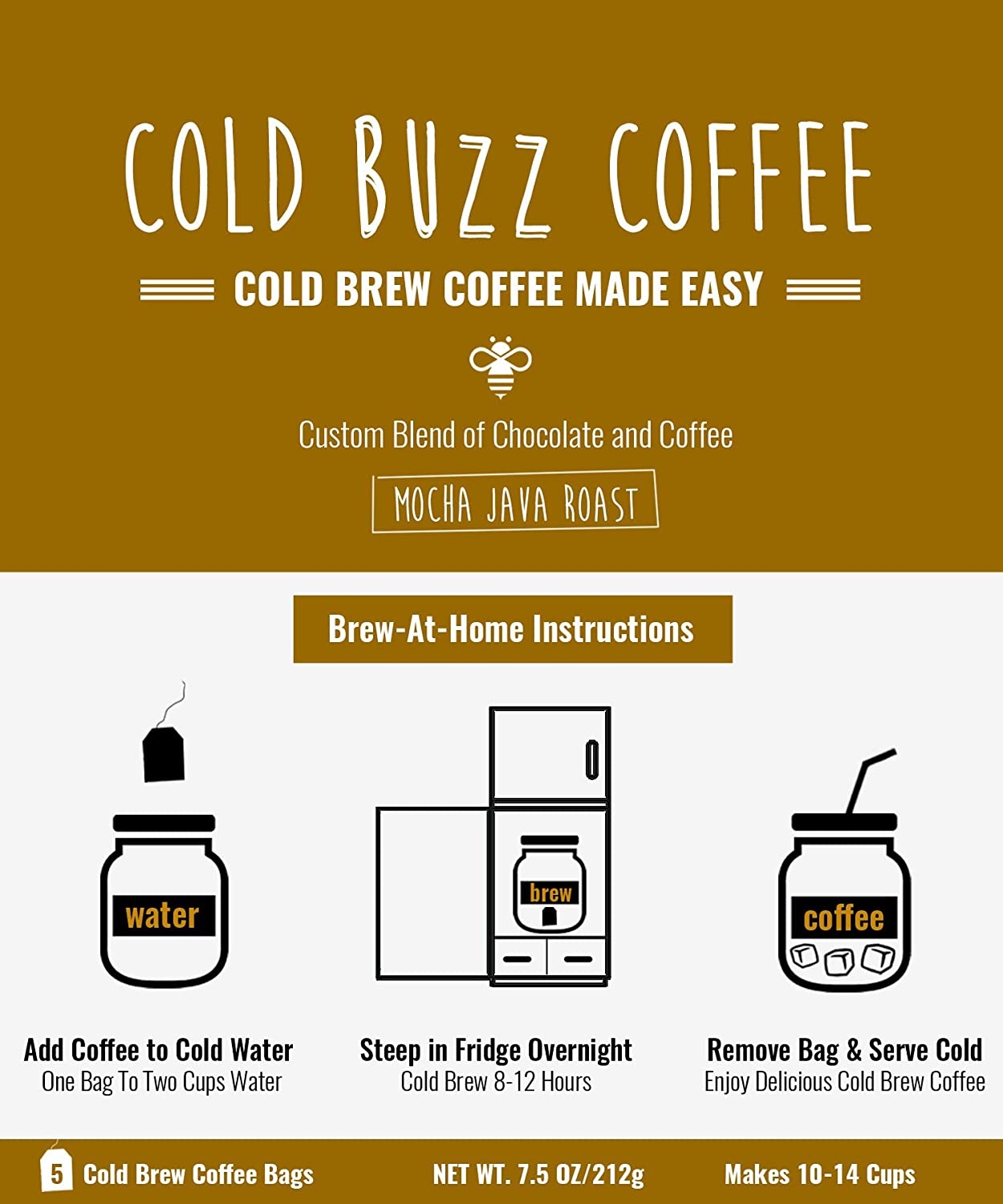 Mocha Java Cold Brew Coffee 5-Pack